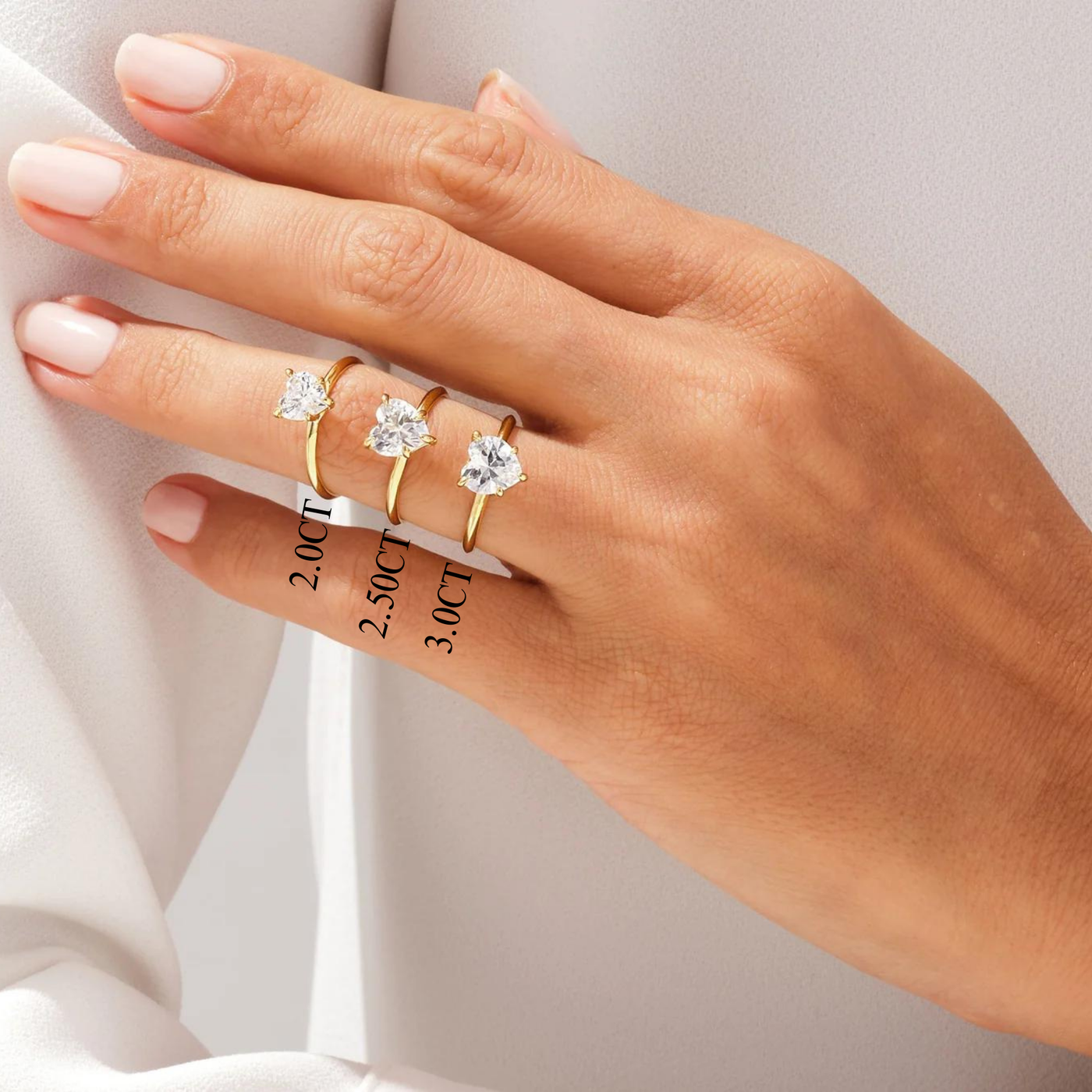 2.0CT Heart Diamond Kinfe Edge Solitaire Moissanite Engagement Ring