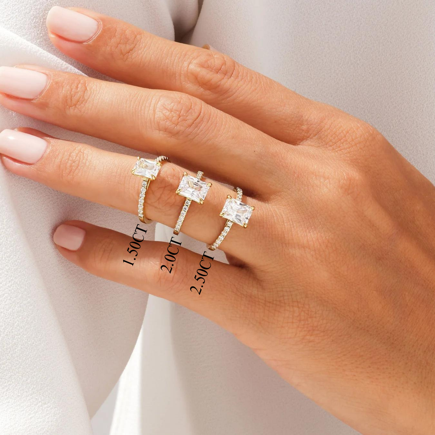 1.50CT Radaint Diamond Pave Setting Moissanite Engagement Ring