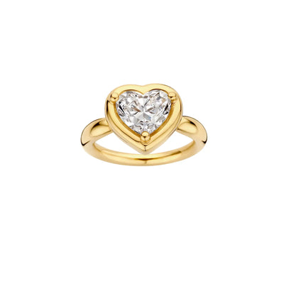 2.0CT Heart Cut Unique Bezel Moissanite Engagement Ring