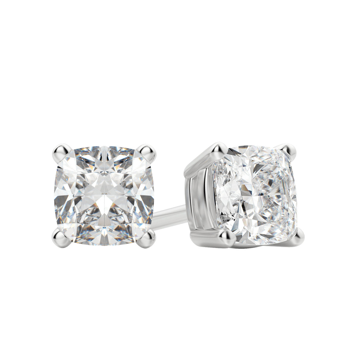 0.50 CT-2.0 CT Cushion Solitaire F/VS Lab Grown Diamond Earrings