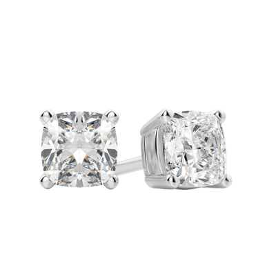 0.50 CT-2.0 CT Cushion Solitaire F/VS Lab Grown Diamond Earrings