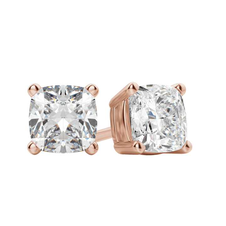 0.50 CT-2.0 CT Cushion Solitaire F/VS Lab Grown Diamond Earrings