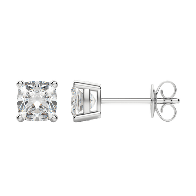 0.50 CT-2.0 CT Cushion Solitaire F/VS Lab Grown Diamond Earrings