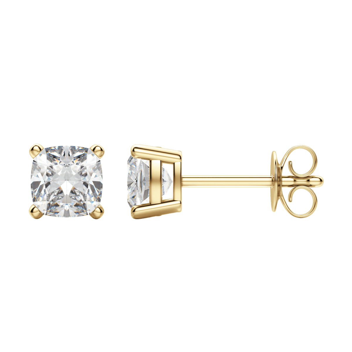 0.50 CT-2.0 CT Cushion Solitaire F/VS Lab Grown Diamond Earrings