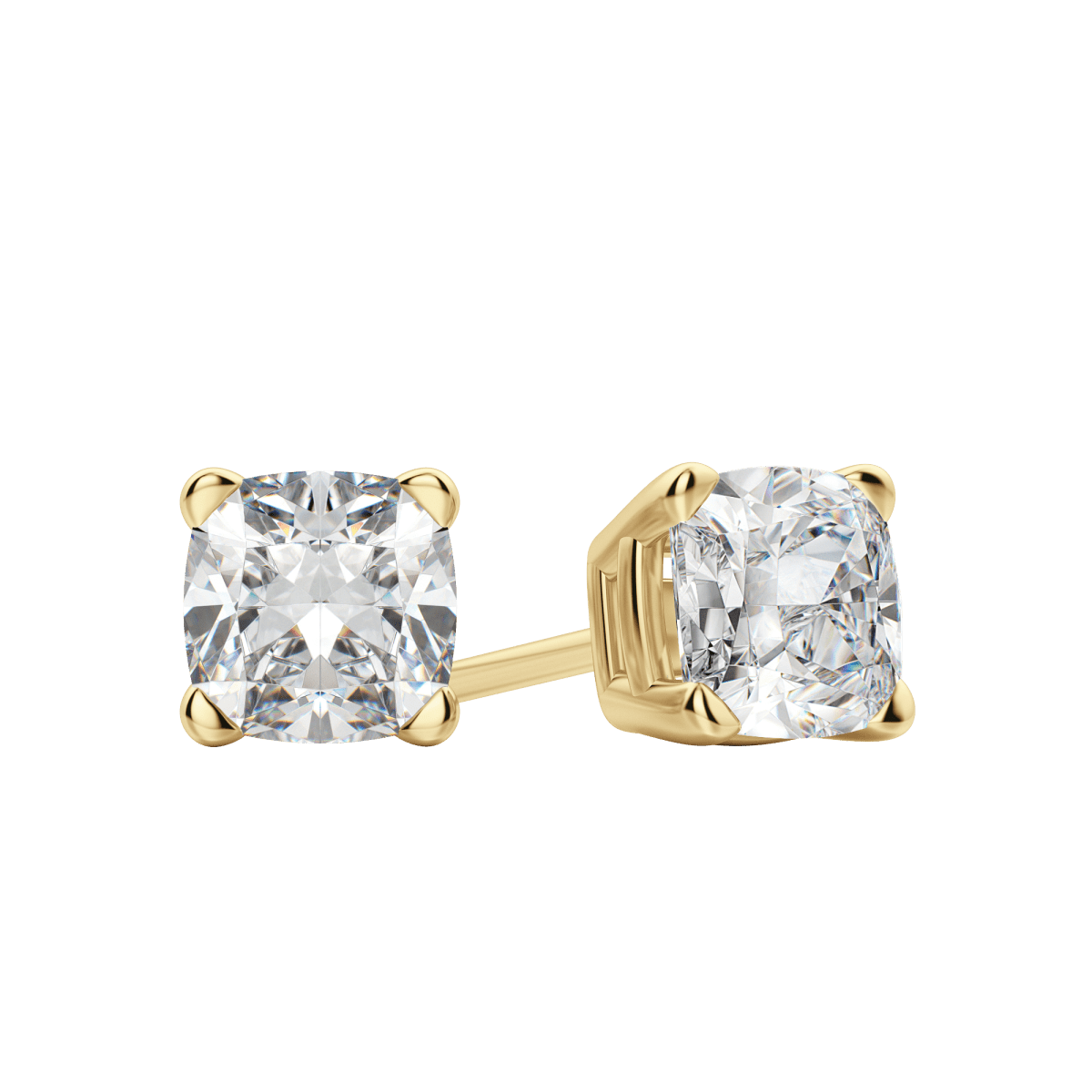 0.50 CT-2.0 CT Cushion Solitaire F/VS Lab Grown Diamond Earrings