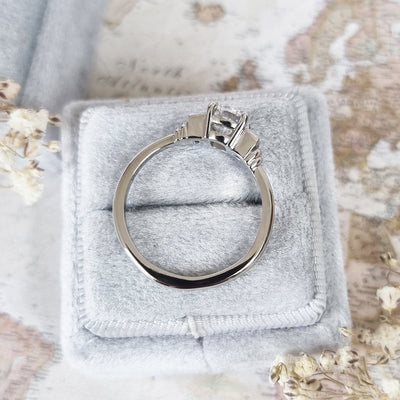 1.0-3.0 CT Cushion Cut Three Stone Lab Grown Diamond Engagement Ring