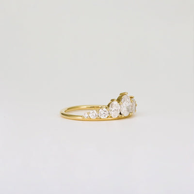 0.95 TCW Oval & Round Lab Grown Diamond Pave Wedding Band