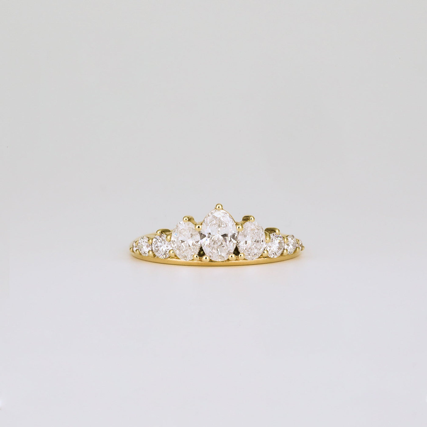 0.95 TCW Oval & Round Lab Grown Diamond Pave Wedding Band