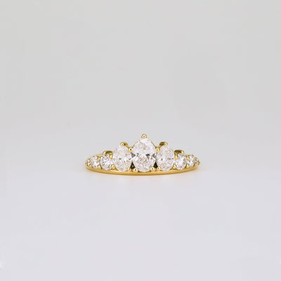 0.95 TCW Oval & Round Lab Grown Diamond Pave Wedding Band