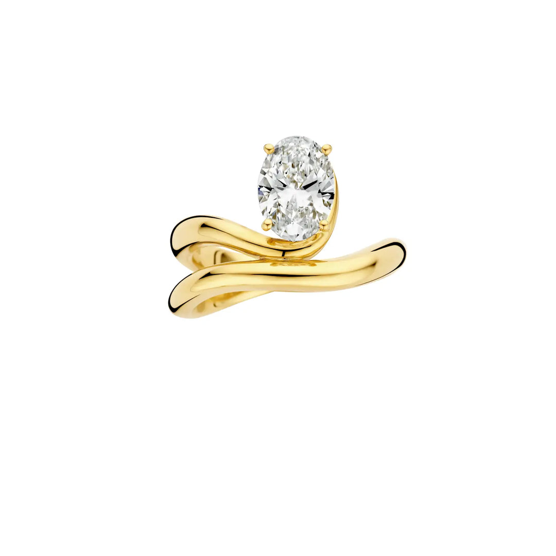 1.75CT Oval Cut Gold Solitaire Moissanite Antique Engagement Ring