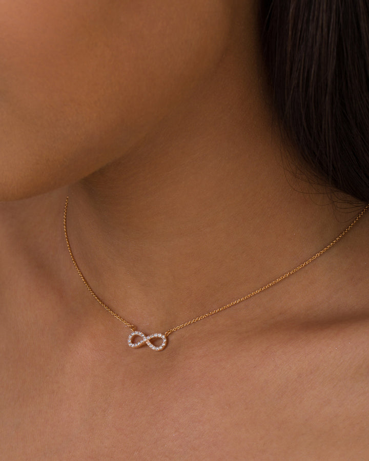 Round Cut Diamond Moissanite Infinity Necklace