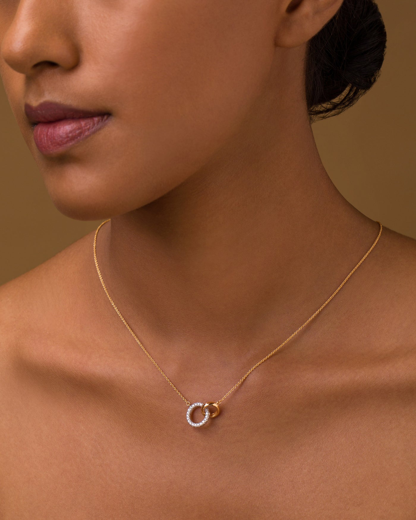 Round Cut Diamond Moissanite Eternity Circle Of Life Necklace