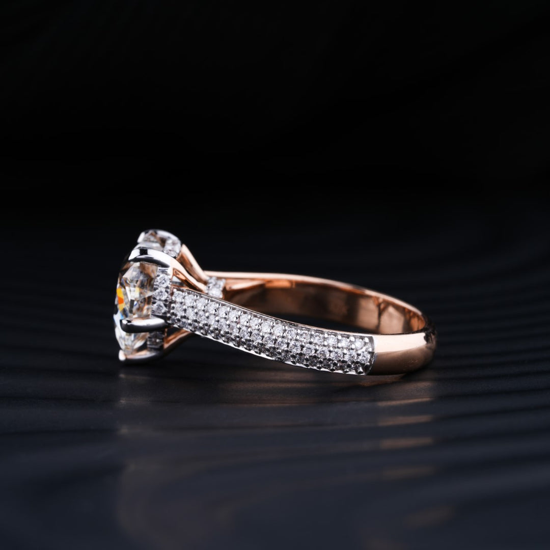 2.0 CT Heart Cut Hidden Halo Moissanite Diamond Pave Engagement Ring
