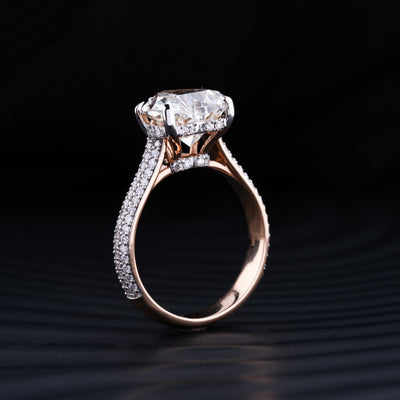 2.0 CT Heart Cut Hidden Halo Moissanite Diamond Pave Engagement Ring