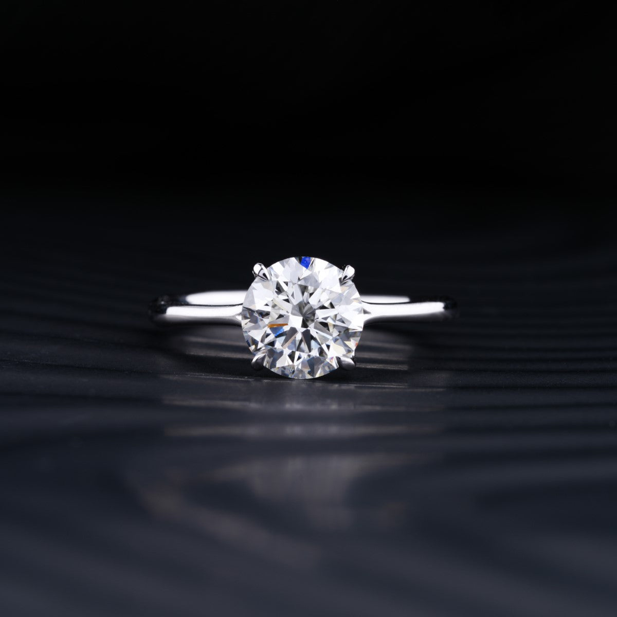 3.0 CT Round Cut Moissanite Solitaire Engagement Ring