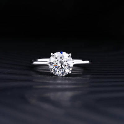 3.0 CT Round Cut Moissanite Solitaire Engagement Ring