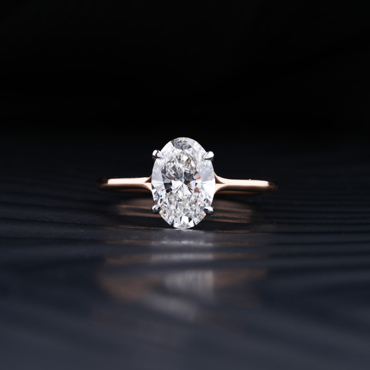 2.0 CT Oval Cut Moissanite Solitaire Engagement Ring