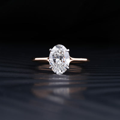 2.0 CT Oval Cut Moissanite Solitaire Engagement Ring