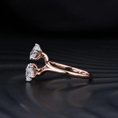 0.75 CT Pear Shaped Moissanite Four Stone Engagement Ring