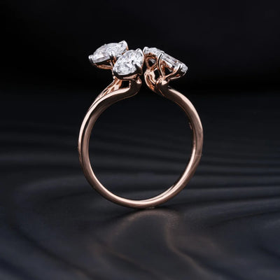 0.75 CT Pear Shaped Moissanite Four Stone Engagement Ring