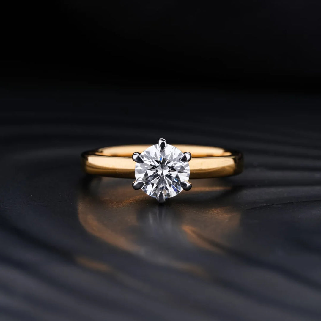 2.0 CT Round Cut Solitaire Moissanite Diamond Engagement Ring