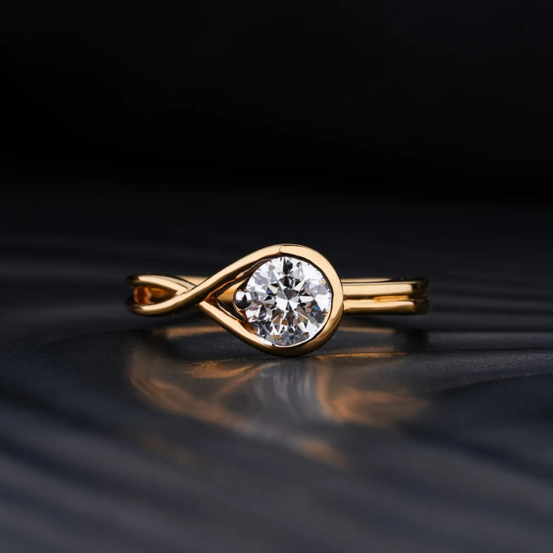 0.75 CT Round Cut Moissanite Diamond Unique Engagement Ring