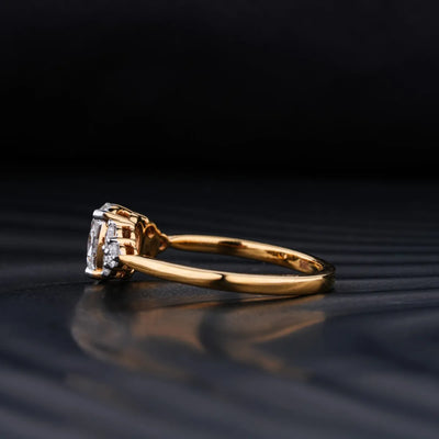 0.75 CT Oval Cut Moissanite Cluster Engagement Ring