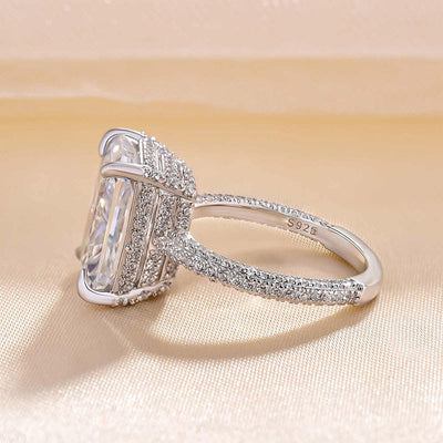 2.0-7.0 CT Radiant Hidden Halo Lab Grown Diamond Engagement Ring
