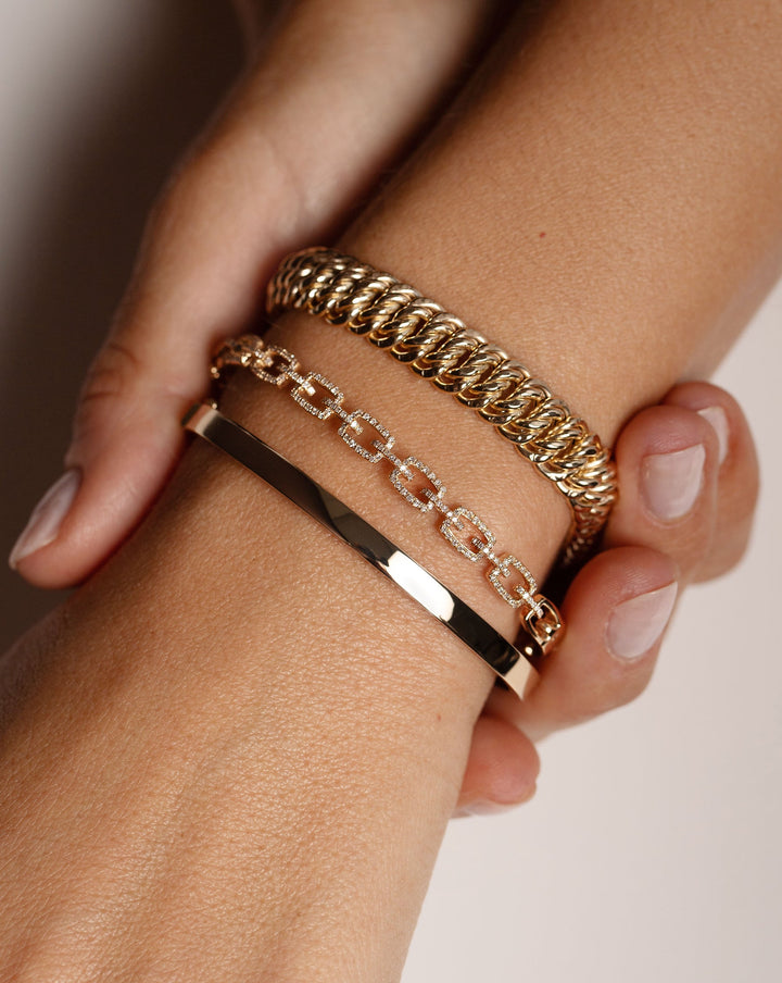 0.74ct Round Cut Link Moissanite Diamond Bracelet For Women