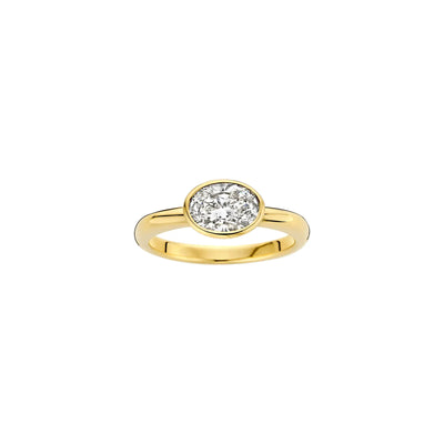1.50CT East West Oval Cut Bezel Setting Engagement Ring