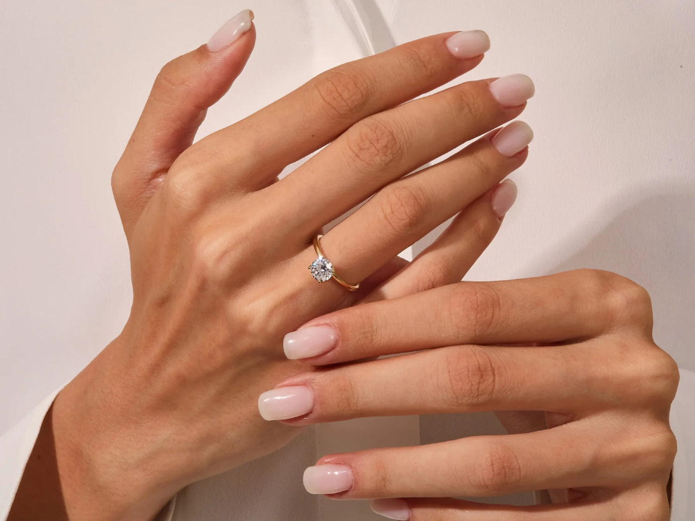 1.0CT Solitaire Round Cut Diamond Moissanite Engagement Ring