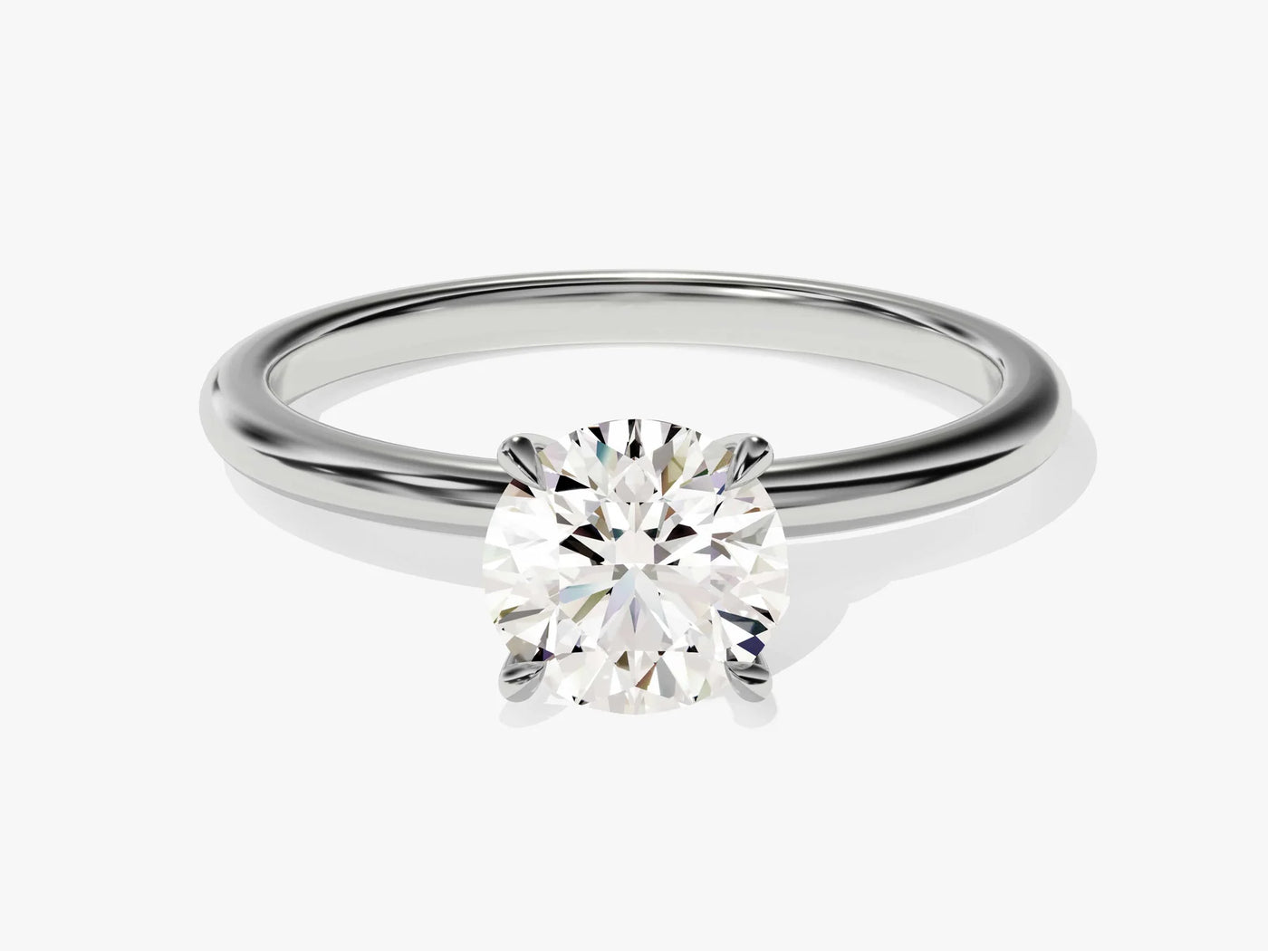1.0CT Solitaire Round Cut Diamond Moissanite Engagement Ring