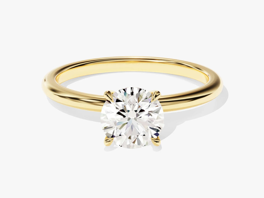 1.0CT Solitaire Round Cut Diamond Moissanite Engagement Ring
