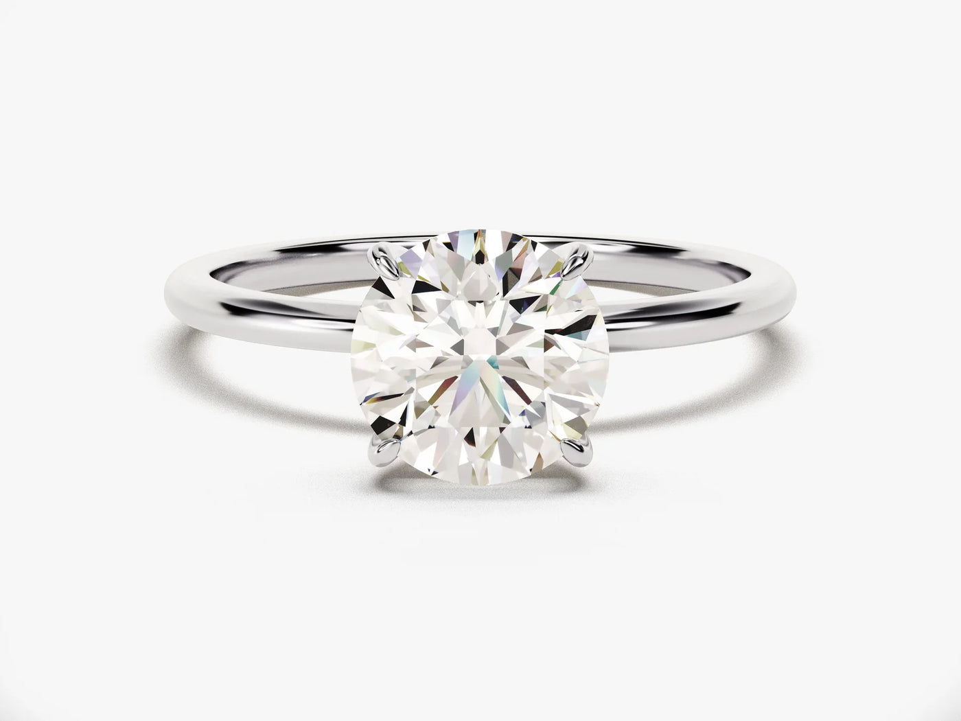 1.0CT Solitaire Round Diamond Moissanite Engagement Ring
