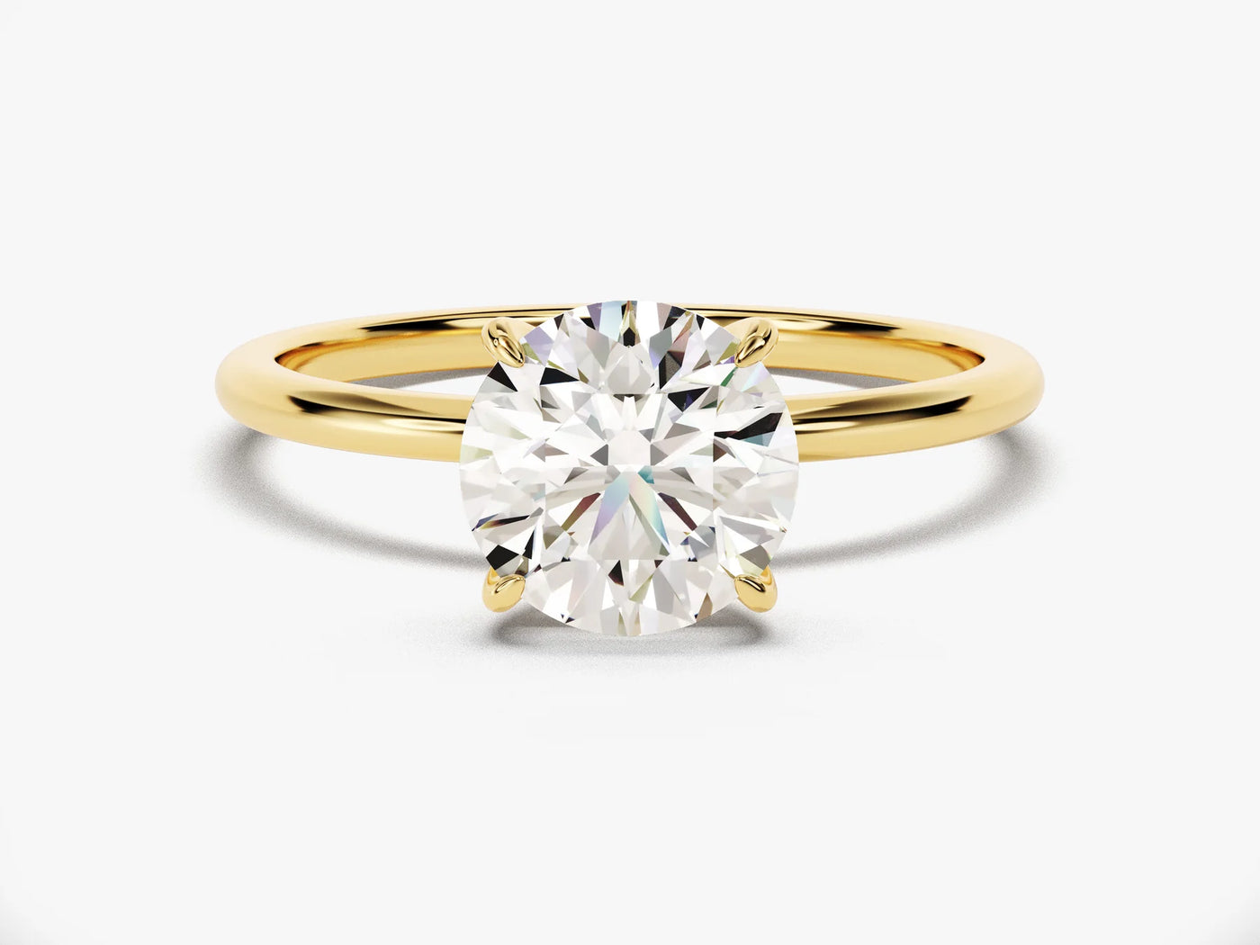 1.0CT Solitaire Round Diamond Moissanite Engagement Ring