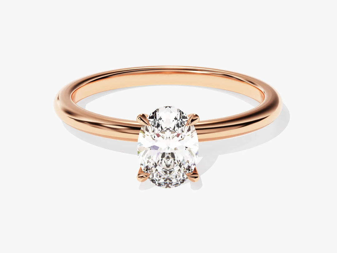 1.0CT Oval Cut Diamond Solitaire Moissanite Engagement Ring
