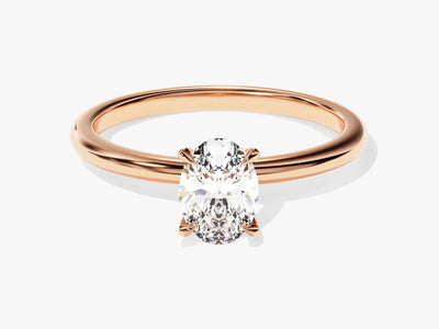 1.0CT Oval Cut Diamond Solitaire Moissanite Engagement Ring