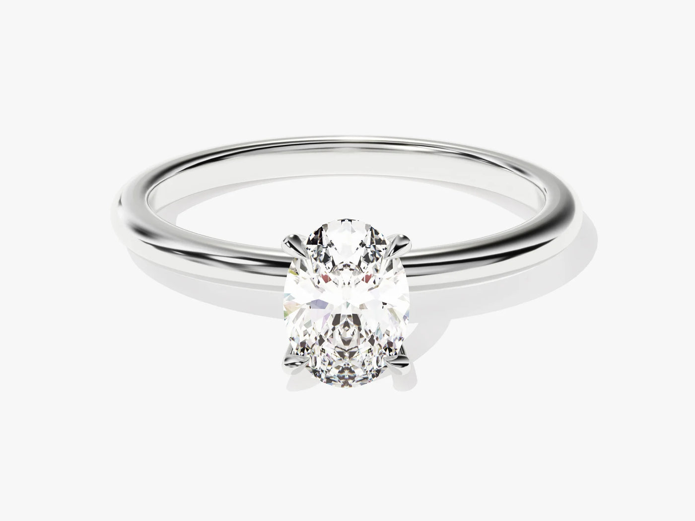 1.0CT Oval Cut Diamond Solitaire Moissanite Engagement Ring