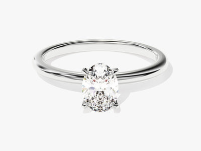 1.0CT Oval Cut Diamond Solitaire Moissanite Engagement Ring