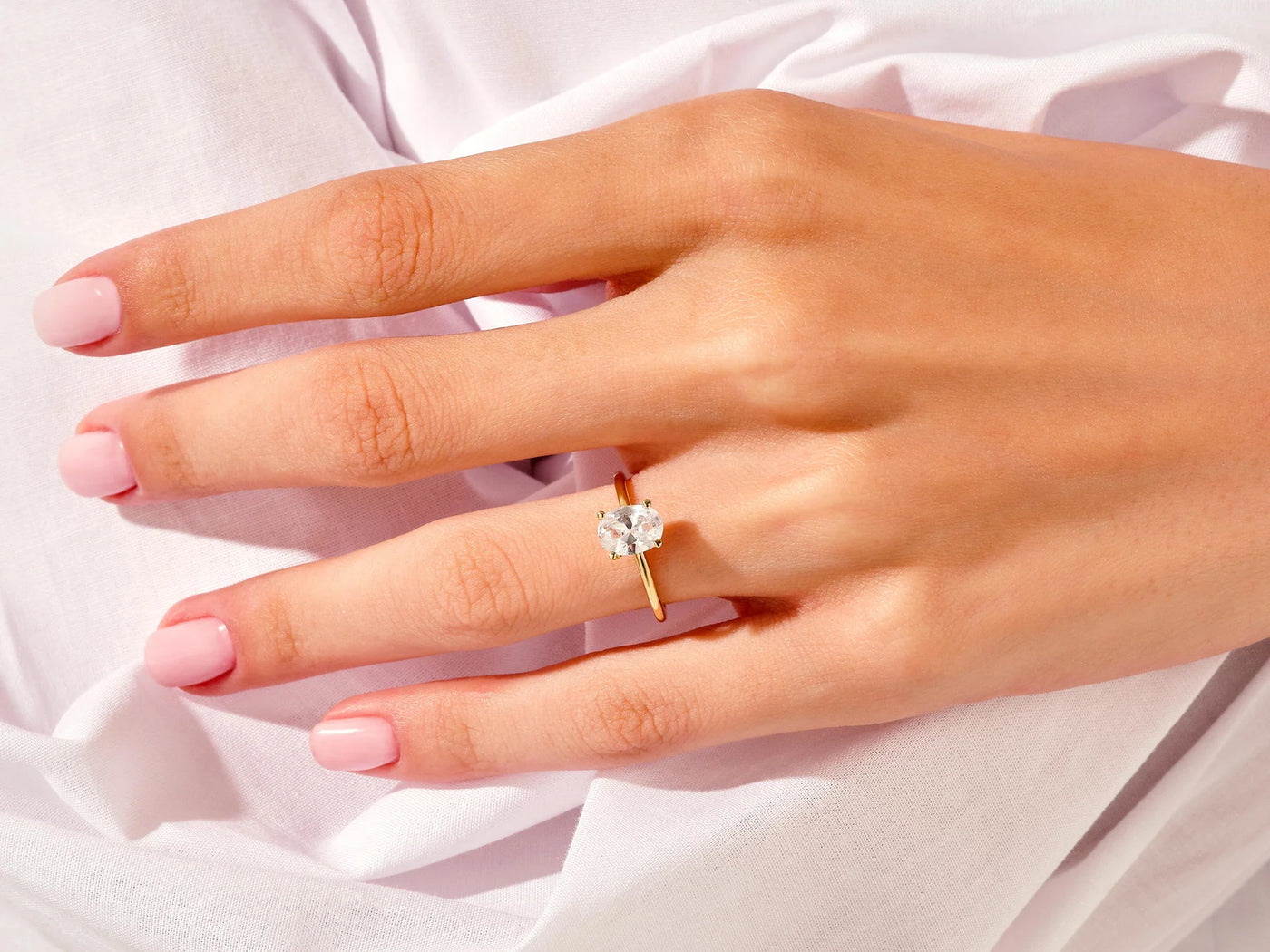 1.50CT Solitaire Oval Cut Diamond Moissanite Engagement Ring