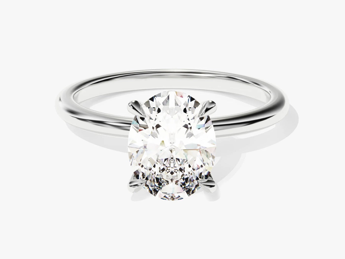 2.0CT Oval Cut Diamond Solitaire Moissanite Engagement Ring