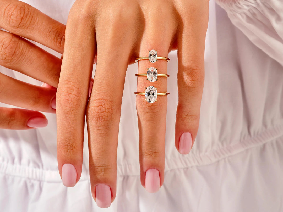 1.50CT Solitaire Oval Cut Diamond Moissanite Engagement Ring