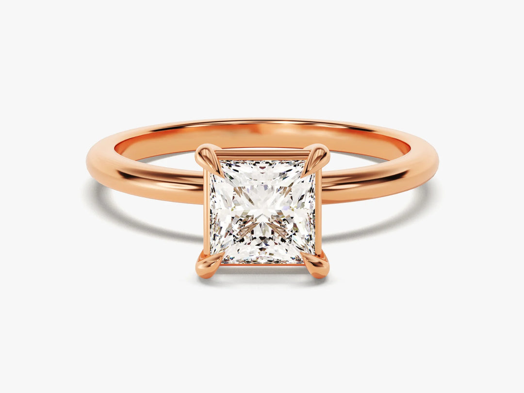 2.0CT Princess Diamond Solitaire Moissanite Engagement Ring