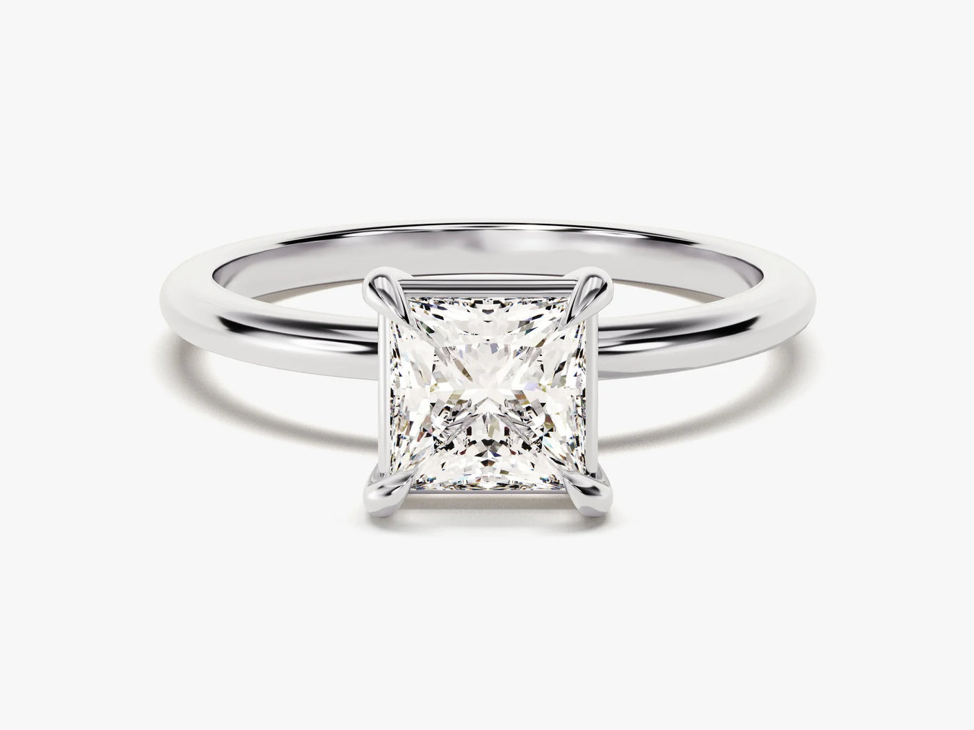 1.50CT Princess Cut Diamond Solitaire Moissanite Engagement Ring