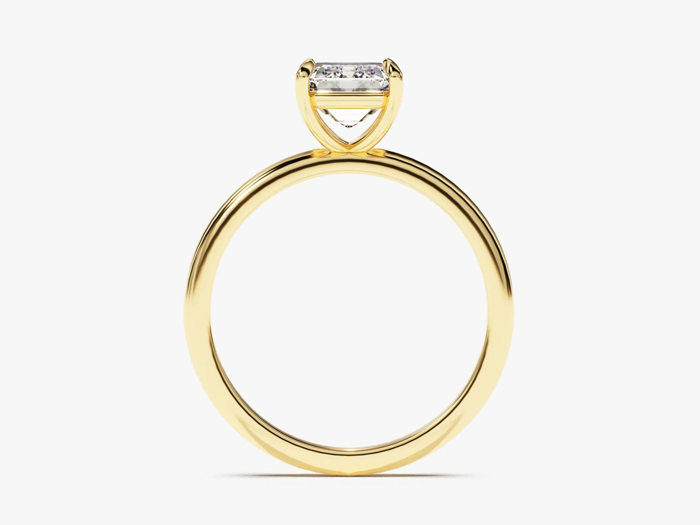 1.50CT Emerald Diamond Solitaire Moissanite Engagement Ring