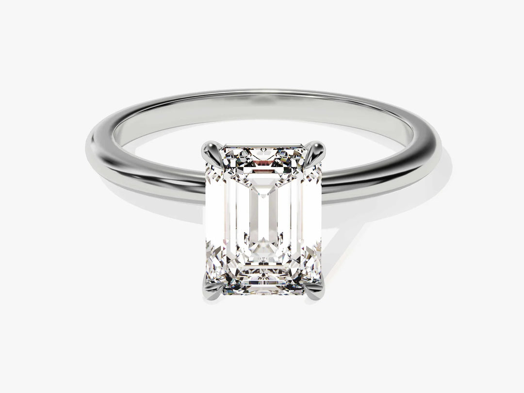 1.50CT Emerald Diamond Solitaire Moissanite Engagement Ring