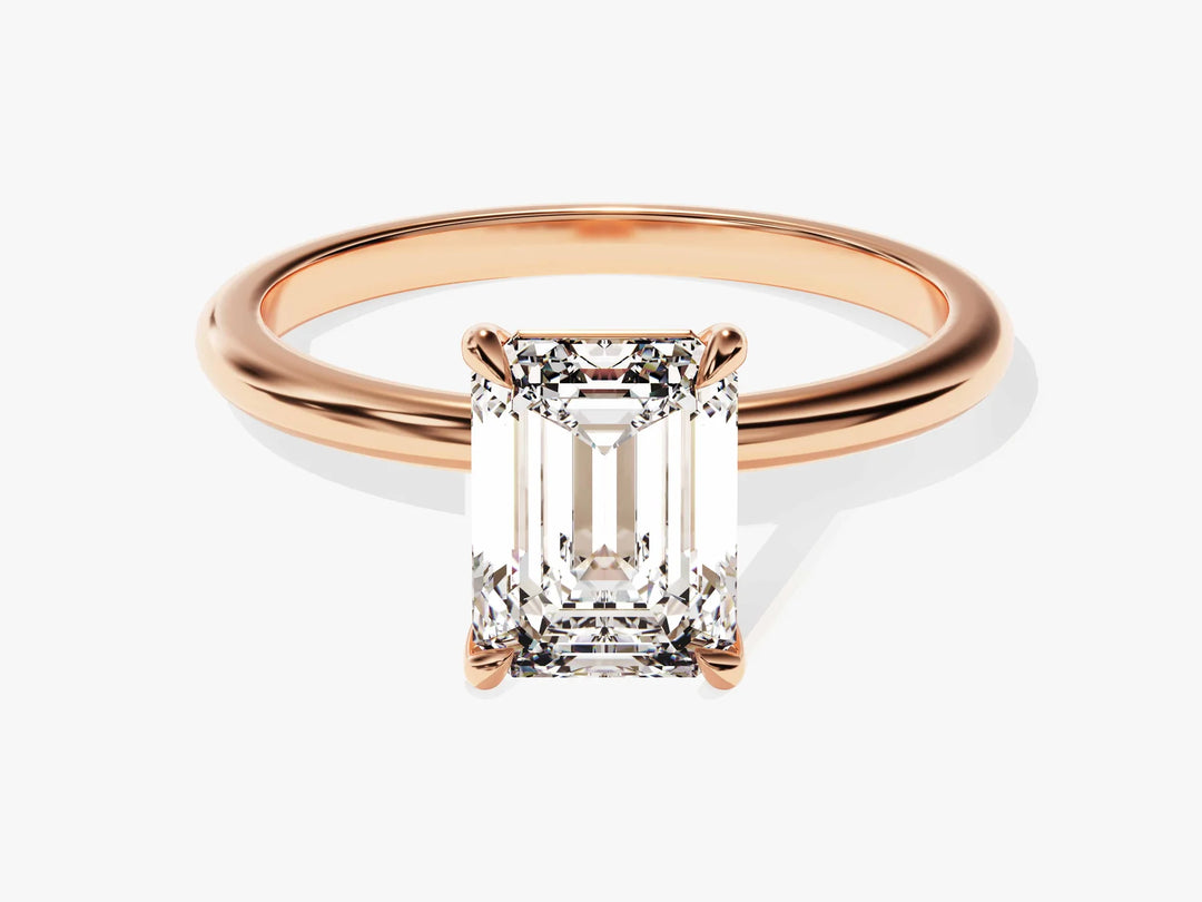 1.50CT Emerald Diamond Solitaire Moissanite Engagement Ring