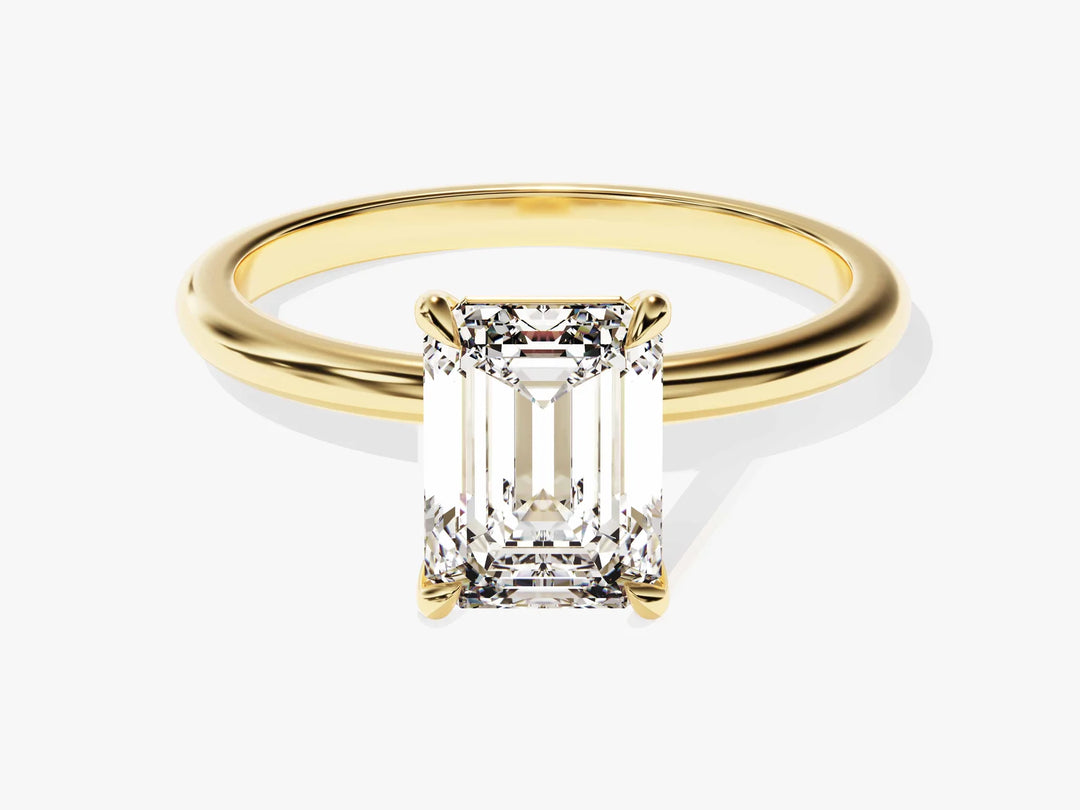1.50CT Emerald Diamond Solitaire Moissanite Engagement Ring