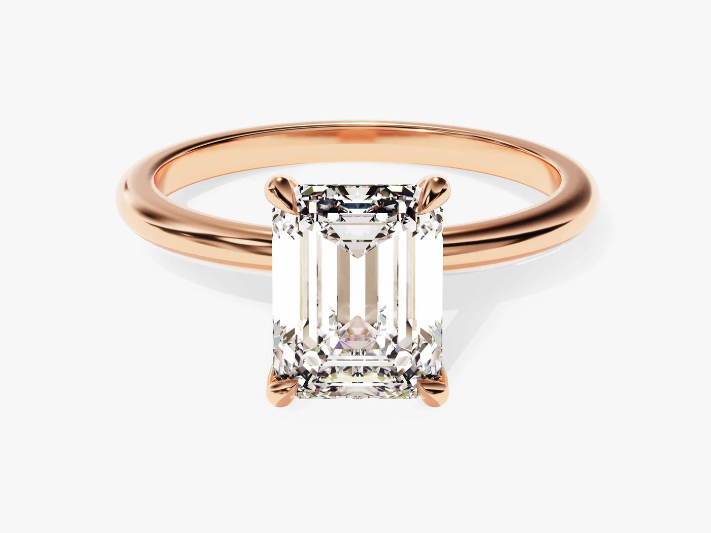1.0CT Emerald Cut Solitaire Diamond Moissanite Engagement Ring