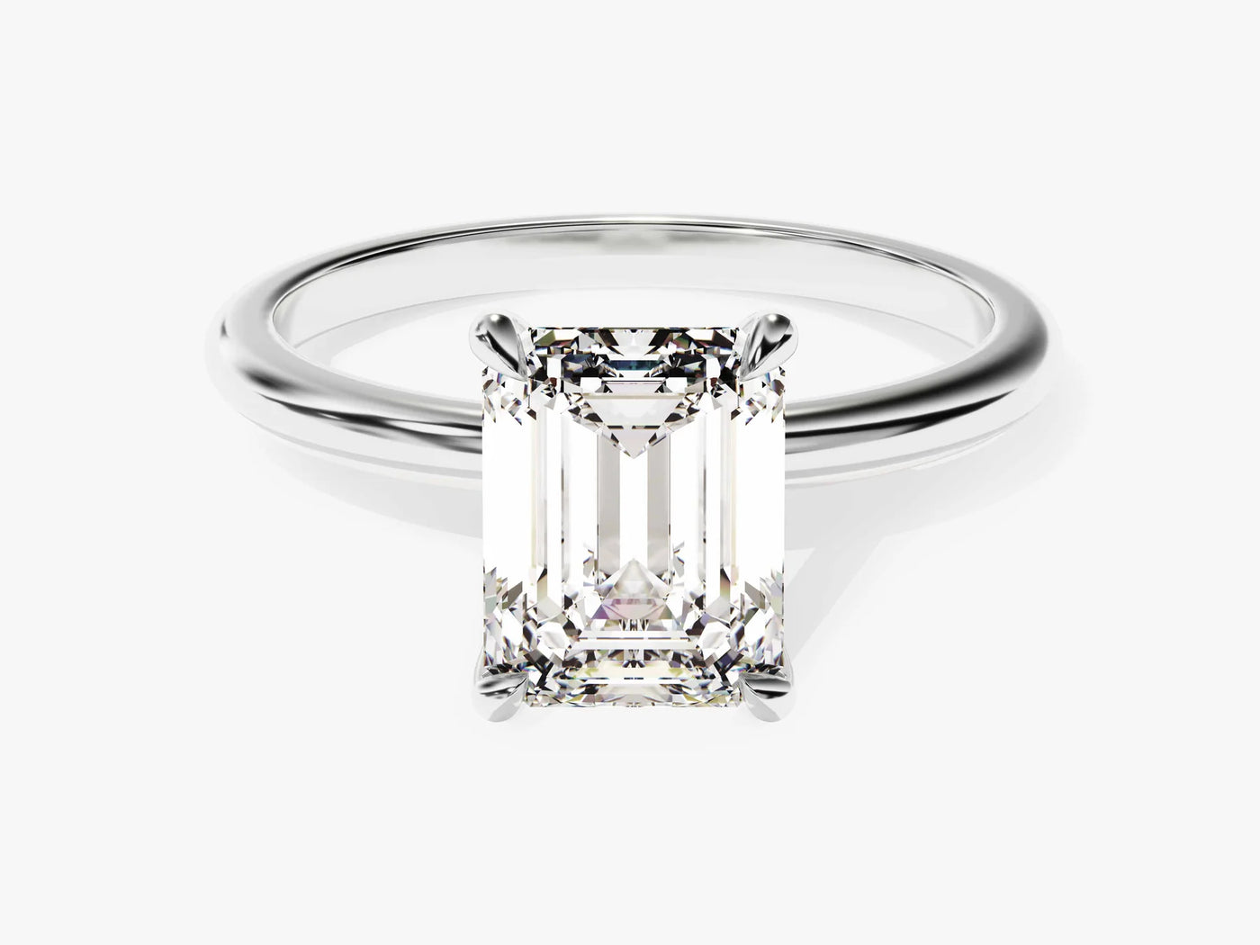 1.0CT Emerald Cut Solitaire Diamond Moissanite Engagement Ring